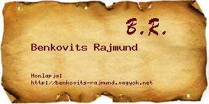 Benkovits Rajmund névjegykártya
